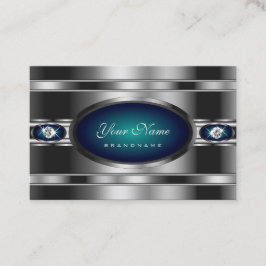 Extravaganz Silber und Blau mit Imitaten Rhineston Visitenkarte