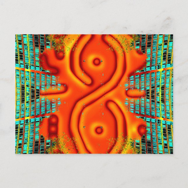 Extrem-Design-Orange Urban Futurismus Postkarte (Vorderseite)