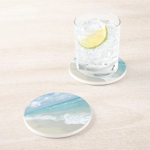 Extrem entspannend Strand Blick auf weißen Sand Getränkeuntersetzer