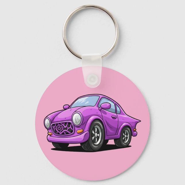 Extrem gebogene lila Auto-Kunst Schlüsselanhänger (Vorderseite)