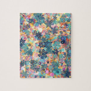 Extrem gemischtes Design mit Schneeflocken Puzzle