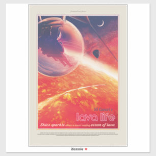 Extrem Hot Air Ballon auf Vulkanausschnitt Aufkleber