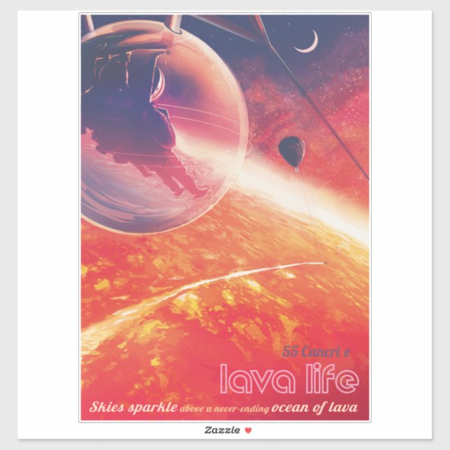 Extrem Hot Air Ballon auf Vulkanausschnitt Aufkleber (Blatt)