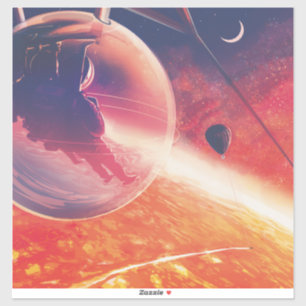 Extrem Hot Air Ballon auf Vulkanausschnitt Aufkleber