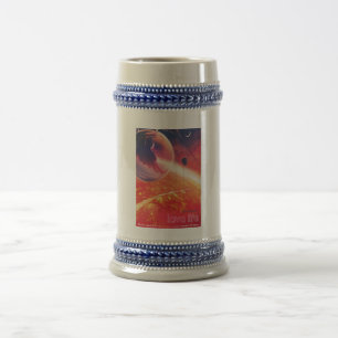 Extrem Hot Air Ballon auf Vulkanausschnitt Bierglas