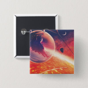 Extrem Hot Air Ballon auf Vulkanausschnitt Button