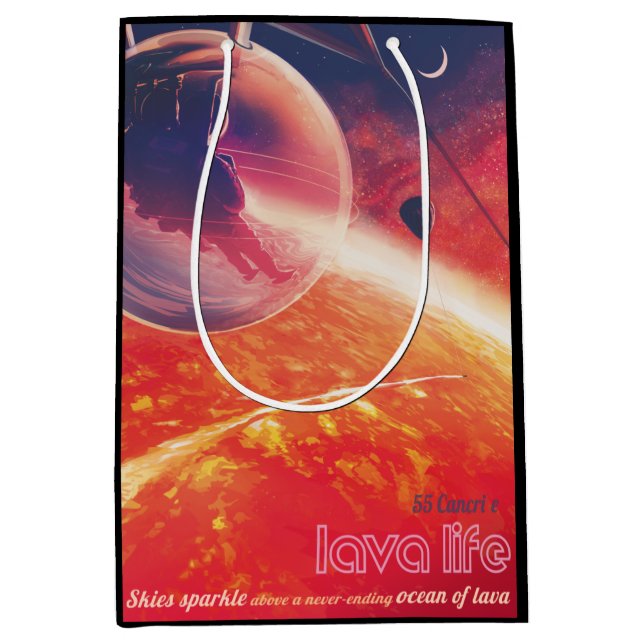 Extrem Hot Air Ballon auf Vulkanausschnitt Mittlere Geschenktüte (Vorderseite)