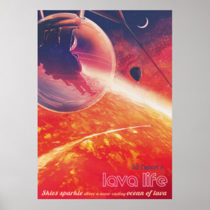 Extrem Hot Air Ballon auf Vulkanausschnitt Poster