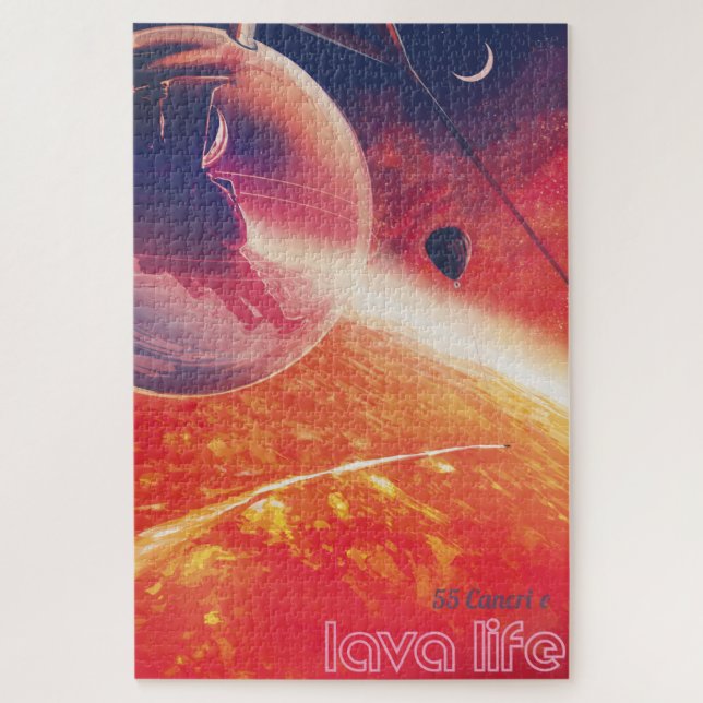 Extrem Hot Air Ballon auf Vulkanausschnitt Puzzle (Vertikal)