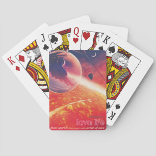 Extrem Hot Air Ballon auf Vulkanausschnitt Spielkarten