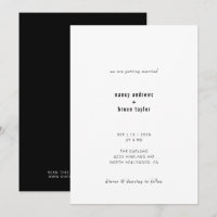 Extrem minimale moderne Typografie QR Code Hochzei