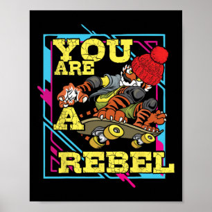 Extrem rebellische Motivations-Skateboarding Lance Poster