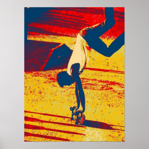 Extrem Sports Freestyle Skateboard Trick Poster