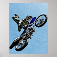 Extrem Sports Poster:Motocross Bike macht Tricks