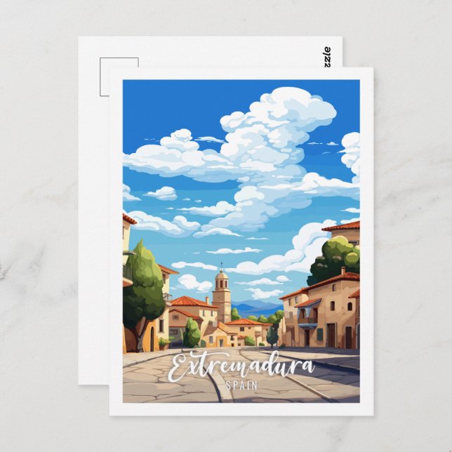 Extremadura Spanien Jahrgang Reise Postkarte (Vorne/Hinten)