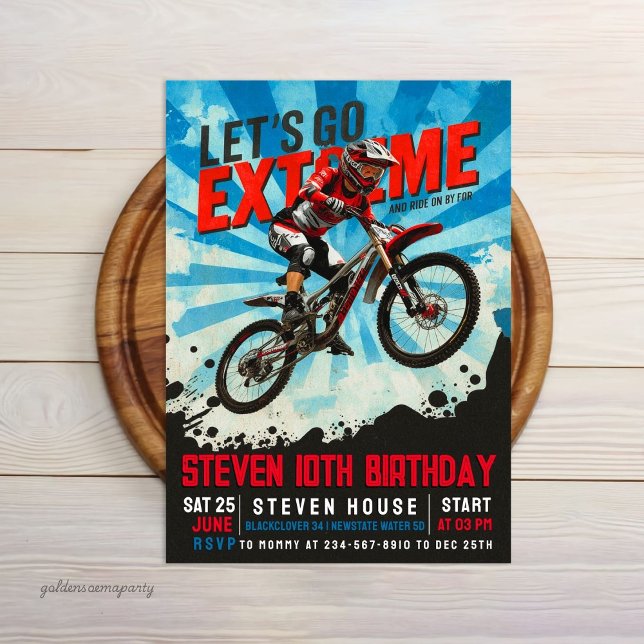Extreme BMX Bike Birthday - Dirt Bike Einladung (Extreme BMX Bike Birthday - Dirt Bike Invitation
)