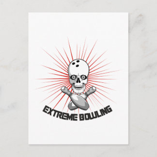 Extreme Bowling Skull & Cross Buttone Postkarte