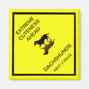 "Extreme Cuteness Ahead" - Straßenschild der Dacke Magnet