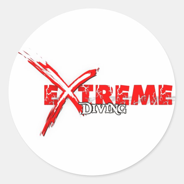Extreme Diver Runder Aufkleber (Vorderseite)