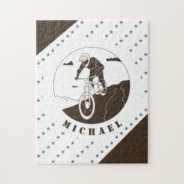 Extreme Mountainbike-Fahrrad-Star-Radfahrername  Puzzle (Vertikal)