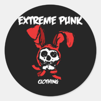 Extreme Punk Rabbit Skull Runder Aufkleber