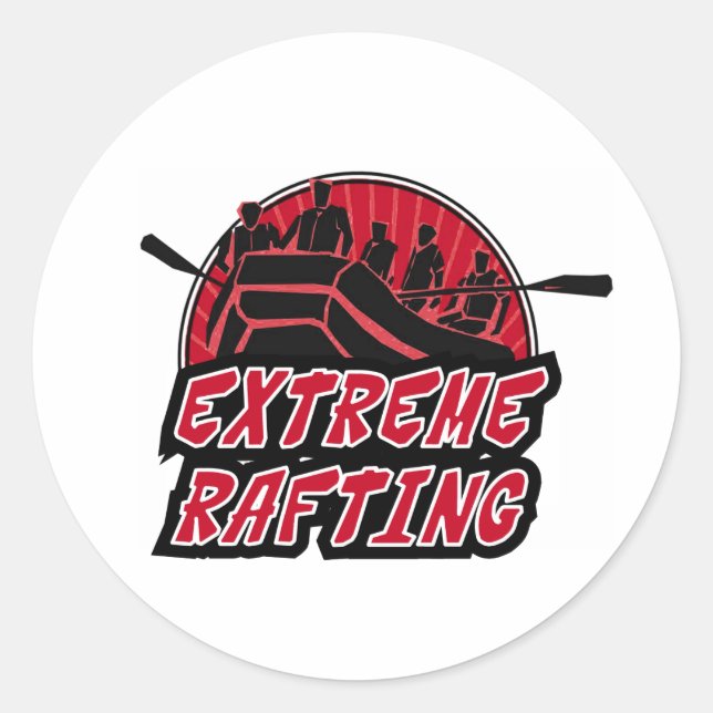 Extreme Rafting Runder Aufkleber (Vorderseite)