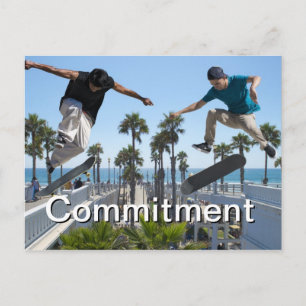 Extreme Skateboarding Commitment Card Postkarte