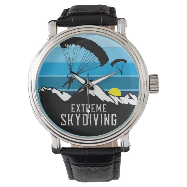Extreme Skydiving Fallschirmspringen Sports Armbanduhr (Vorderseite)