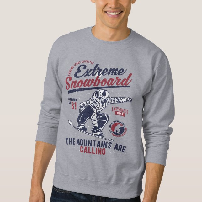 Extreme Snowboard, die Berge rufen Sweatshirt (Vorderseite)