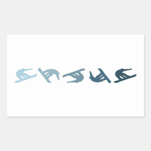 Extremer Snowboarding Rechteckiger Aufkleber