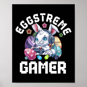 Extremes Gamer-Oster-Videospiel-Shirt für Kinder B Poster