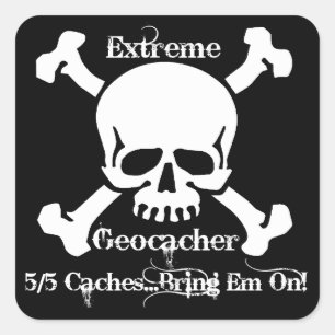Extremes Geocacher Quadratischer Aufkleber