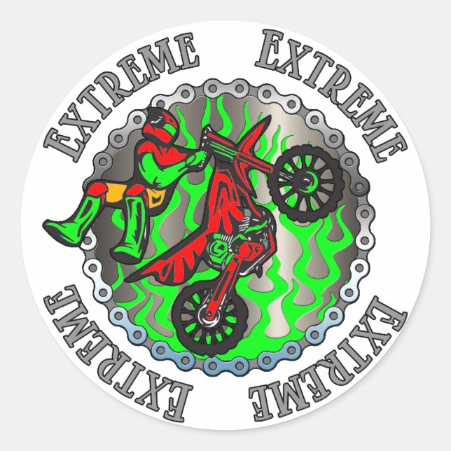 Extremes Grün Runder Aufkleber (Vorderseite)