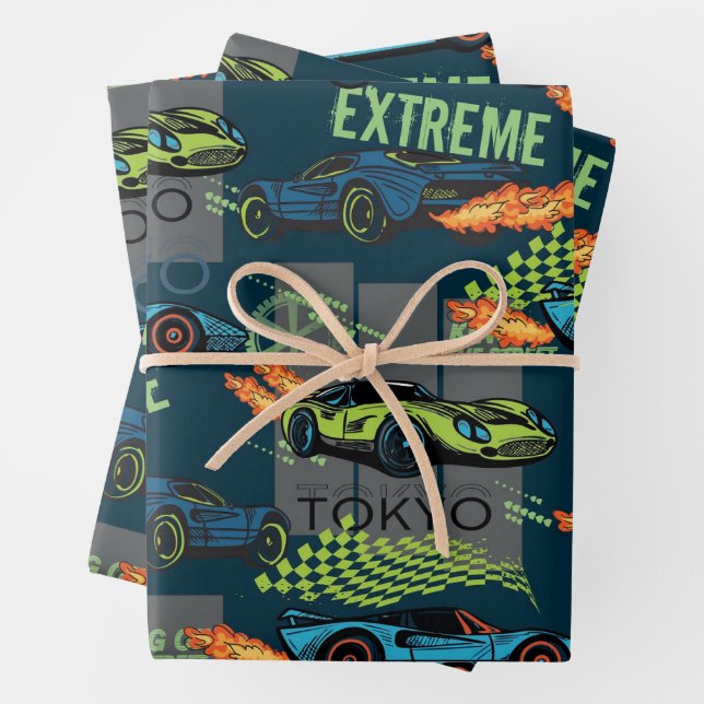 Extremes Tokio-Straßenrenn-Muster Geschenkpapier Set (Beispiel)
