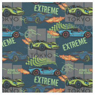 Extremes Tokio-Straßenrenn-Muster Stoff