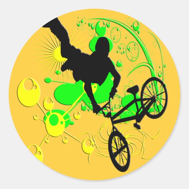 Extremradfahren Runder Aufkleber (Vorderseite)