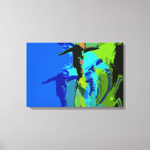 Extremrennen - Snowboarder Leinwanddruck