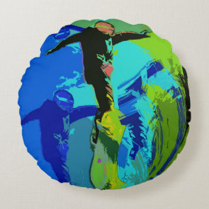 Extremrennen - Snowboarder Rundes Kissen