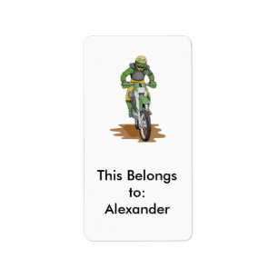 Extremsport Dirtbike Adressaufkleber