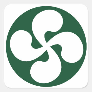 Extrudiertes Baskenkreuz Quadratischer Aufkleber