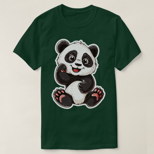 Exuberant Panda Buddy Sticker 2 T-Shirt (Design vorne)