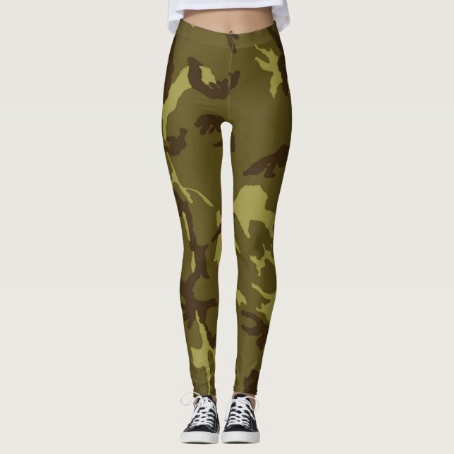 Exuberant Sassy Girl Sexy Mocha Camouflage Leggings (Vorderseite)