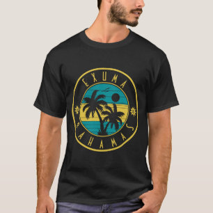 Exuma Bahamas Islands Retro Palm Trees Souvenirs T-Shirt