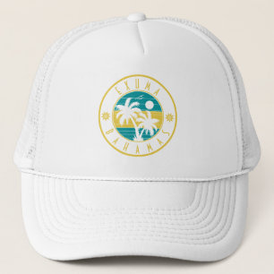 Exuma Bahamas Islands Retro Palm Trees Souvenirs Truckerkappe