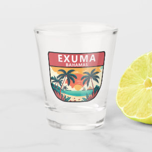 Exuma Bahamas Retro Emblem Schnapsglas