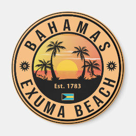 Exuma Bahamas Retro Sunset Vintag Souvenirs Magnet