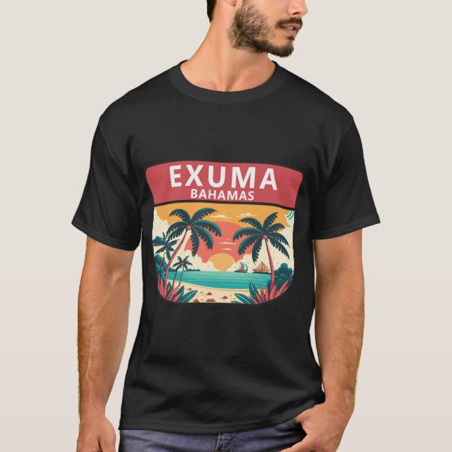 Exuma Bahamas Retro T-Shirt (Vorderseite)