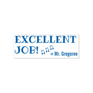 "EXZELLENT JOB!" + Tutor Name Rubber Briefmarke Permastempel