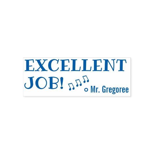 "EXZELLENT JOB!" + Tutor Name Rubber Briefmarke Permastempel (Design)