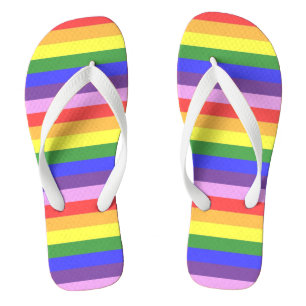 Exzellente Rainbow Stripe Bright Colors Flip Flops